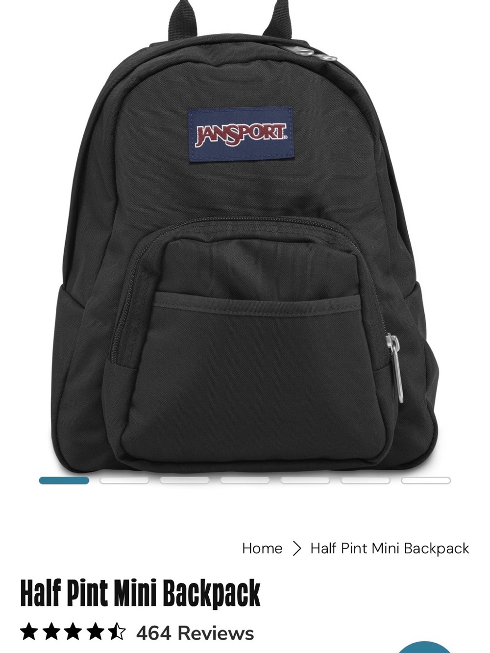 Jansport Black Classic Nylon Mini Backpack with Front Pocket